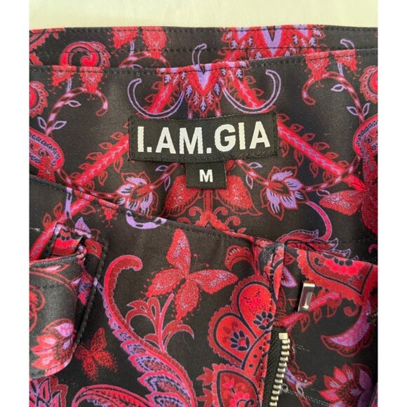 I.AM GIA Butterfly Paisley Flare Leg Stretch Pants - Picture 5 of 9